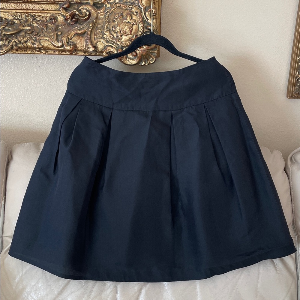 David Meister Classic Black A-Line Semi Pleated Skirt Tulle Lining - Picture 3 of 8